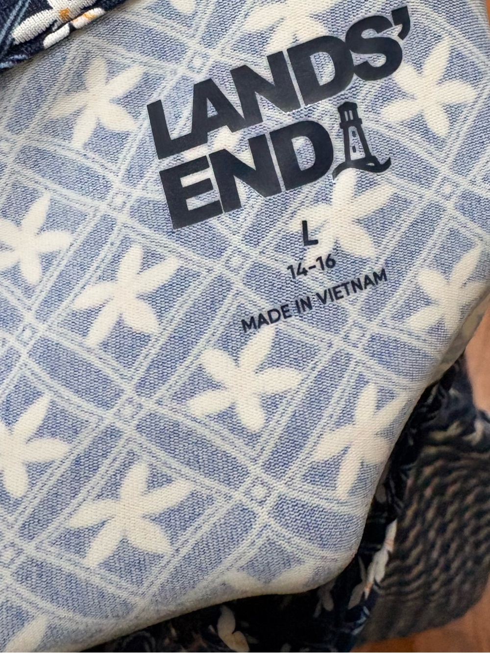 Lands' End Dark Blue Navy Long Sleeve Sun Protection Beach Coverup Top, Size L - Picture 5 of 5
